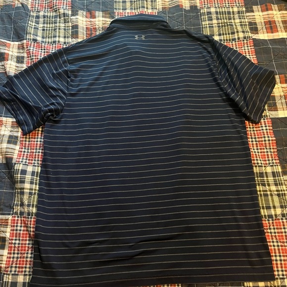 Under Armour Men's Dark Blue Striped Polo - Picture 5 of 6